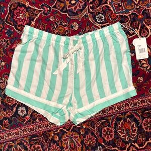 NWT PJ Salvage Lazy Days Striped Mint and White pajama Shorts